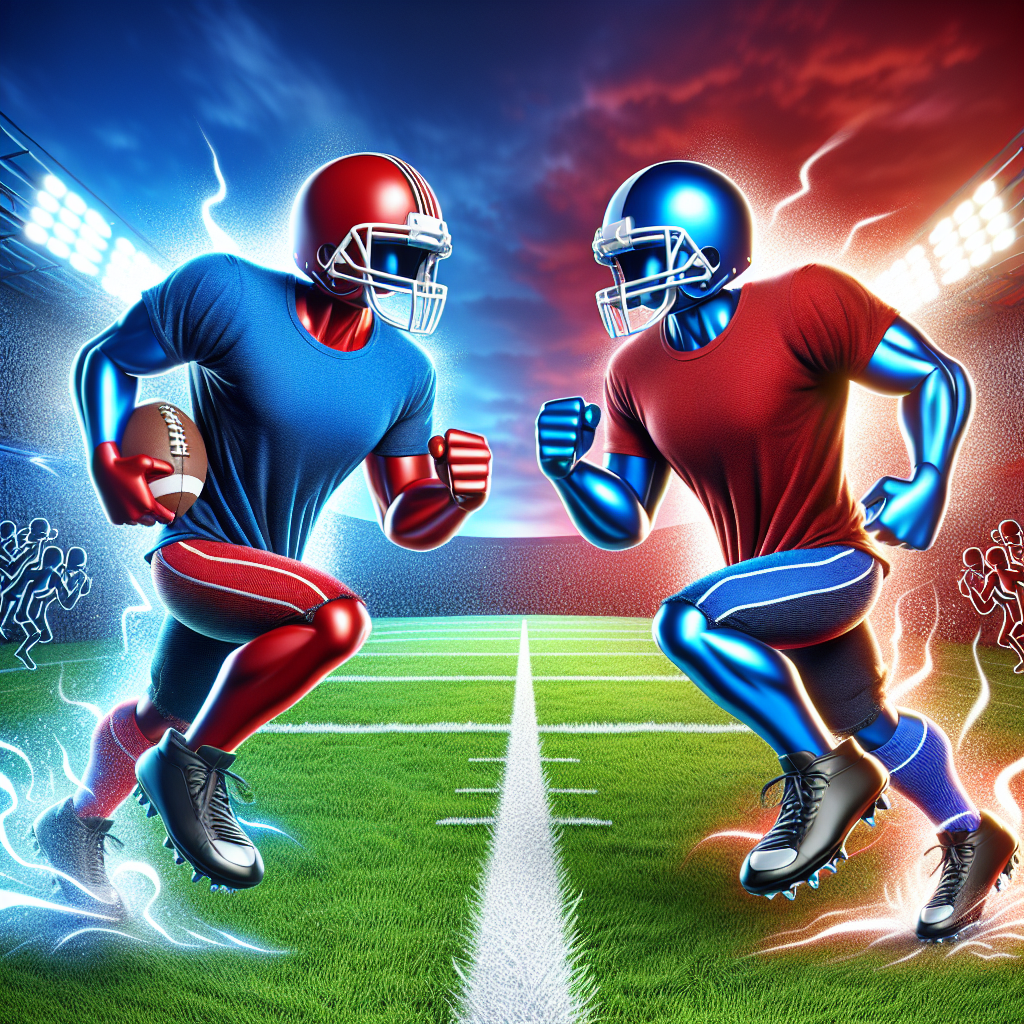 Red versus Blue: The Ultimate Battle of Football Basic T-Shirts