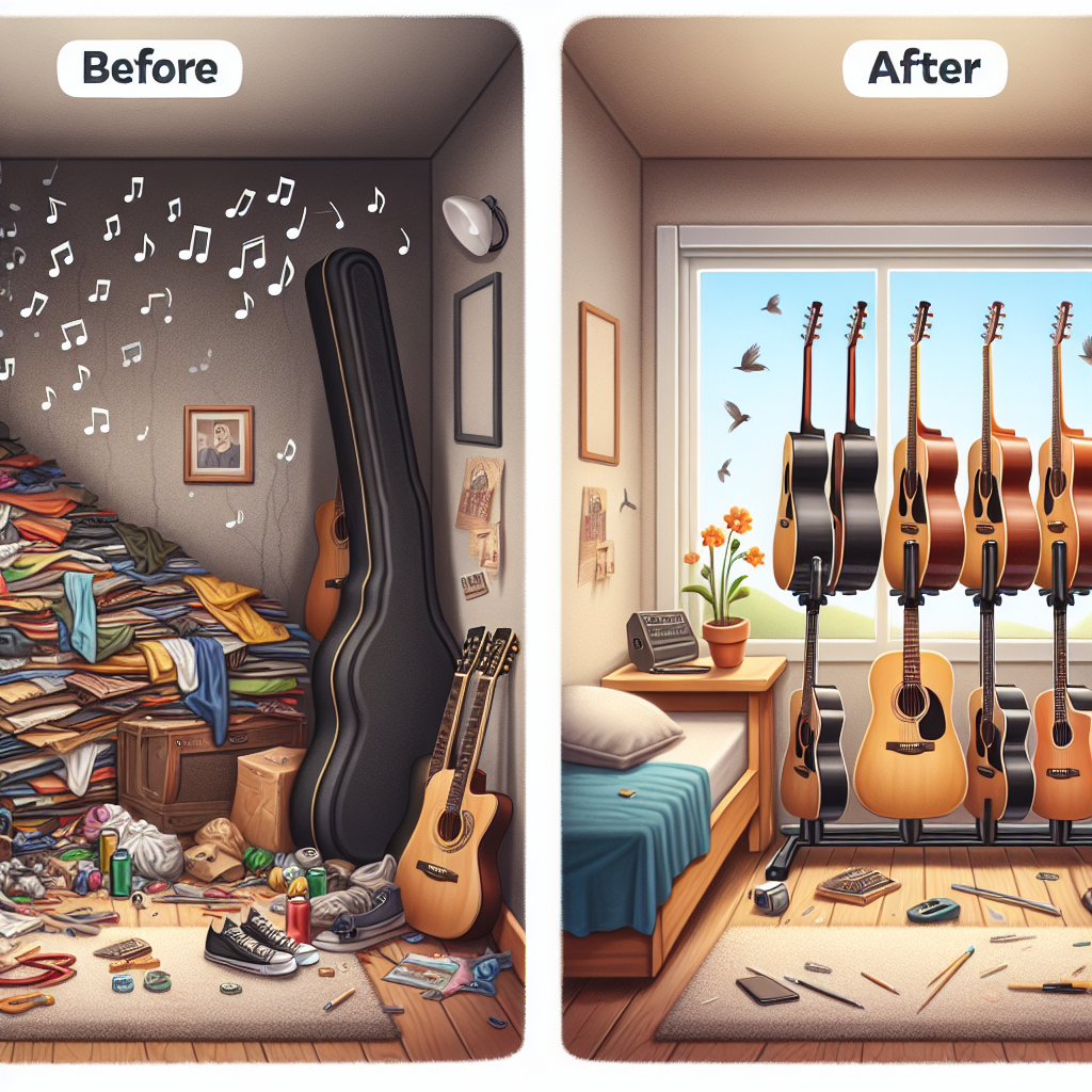 The Incredible Transformation: From a Cluttered Space to an Organized Guitar Stand